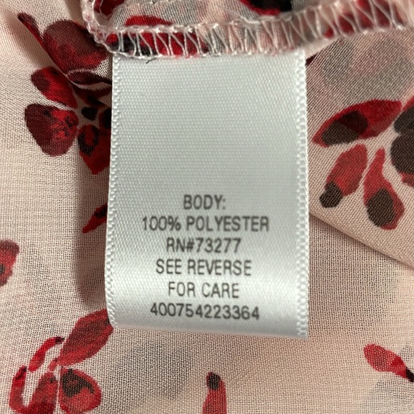 Women’s size medium sheer pink, and red candies button-down shirt - Picture 12 of 15